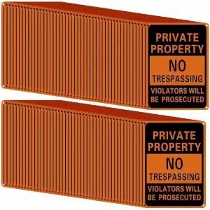 Yaocom 100피스 개인 재산 침입 방지 표지판 17.8 x 25.4cm(7 x 10인치) 금속 위반자 Will Be Prosecuted