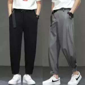 크롭팬츠 허리밑단조절 와이드팬츠 쿨링긴바지 조거 I AdB8+6WvN