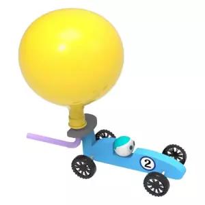 탐구과학 작용반작용 풍선실험 레이싱카 만들기 4개입/ 공기힘 학습완구 DIY키트