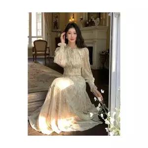 여자 예쁜 쉬폰 원피스 퀄리티 봄 프렌치 스커트 롱 긴팔 SPO마켓1