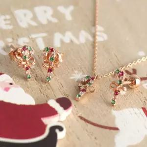 18K 노엘 리본 지팡이 주얼리세트 (귀걸이+목걸이) NPS29469