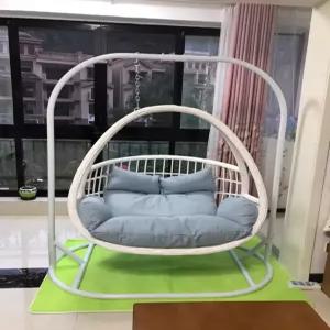 발코니 2인용 라탄 쿠션포함 스윙의자 튼튼 실내외용