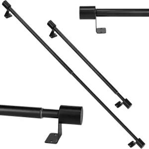 수틴 2팩 얇은 커튼봉 18~30인치 조절 가능한 작은 측면 패널용 짧은 프렌치 도어 카페 주방 싱크대 창문용