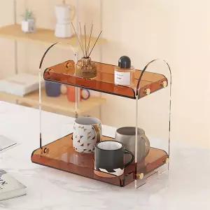 아크릴 정리대 2단 깔끔 모듈 매장 화장대선반 정리 화장품정리함 수납함