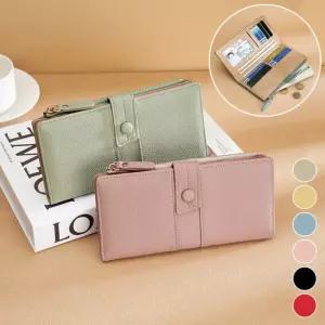 여성 가죽 장지갑 카드 많이 들어가는 슬림 지퍼 지갑 대용량 수납 동전형