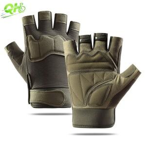 남자 전술 바이크 오토바이 사이클링 장갑 군대 안티-슬립 반 손가락 guantes 체육관 슈팅 등산 전투  피트