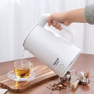 무선 전기포트 화이트 스텐 SUS304 이중단열 티 커피포트 전기주전자 1.8L