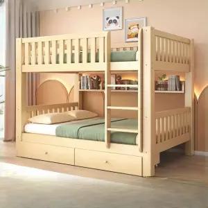 이층침대 프레임 슈퍼싱글 원목 학생용 분리형 수납 사다리 매트리스포함