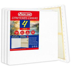 4팩 스트레치 캔버스 24 x 인치 u201313.4oz (380gsm) 헤비 듀티 100% 면 캔버스, 트리플 게소 및 프리 프라이밍 워프 저항성이 있는 오일, 아크릴 혼합 미디어 아티스트용 목재 프레임