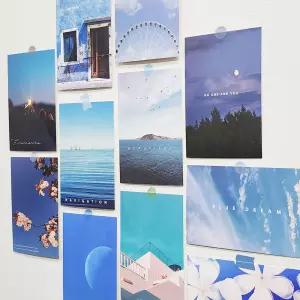 엽서 카드 인테리어 벽꾸미기 소품 블루 풍경 사진 세트 문구 방꾸미기 로맨스 컬러