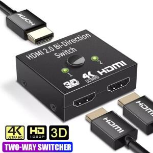 4K HDMI 분배기 2 포트 양방향 스위처 1 in Out 변환기 플스호환 xbox호환 HDTV 어댑터 용 3D HDR HDCP