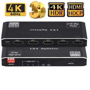 듀얼 모니터용 HDMI 2.0 스플리터  플스호환  플스호환 프로  xbox호환용  4K 60Hz HDR 1 in 4 out