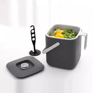 (튼튼)캐리핸들 더블 음식물쓰레기통 3L 수거통 손잡이 휴지통 주방 뚜껑 용기