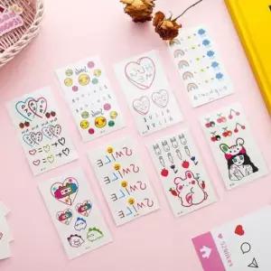 물전사 타투용 얼굴 마스크 장식 스티커 모음 A B 학교 귀여운타투스티커 B DD-10807 어린이집