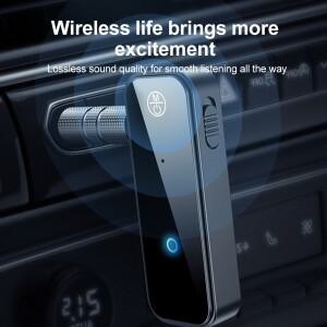 자동차 블루투스 5.0 수신기 송신기 2in1 3.5mm 오디오 AUX 어댑터 핸즈프리 음악 무선 악세사리