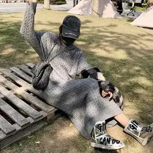 여성 4컬러 가을 겨울 데이트룩 목폴라 니트 롱원피스 (KYR-WFFVZCM)