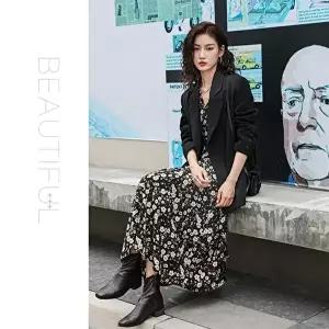 플라워 인기 허리끈 롱원피스 (KYR-WFGSHJS)