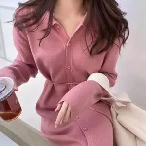 니트 긴팔 원피스 간절기 루즈핏 롱치마 데이트룩 (KYR-WFFT9OT)