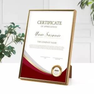 탁상용 액자 상장 포토프레임 골드 A4