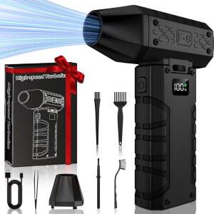 LED 조명이 있는 압축 공기 집진기 130000RPM 전기 집진기 캔 공기 교체, 키보드, 컴퓨터, 전자 기기, 자동차용 기어 조절식 충전식 무선 송풍기 청소 도구 100개