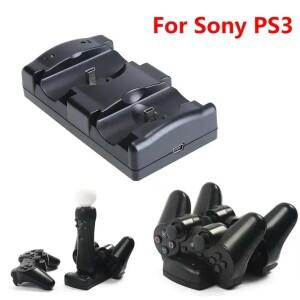 USB 고속 충전 도크 PS3/PS3 이동 컨트롤러 호환  수직 스테이션 Sony Playstation 3 게임 패드 듀얼
