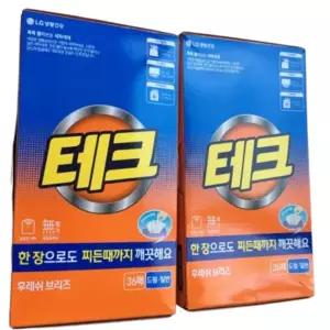 테크 간편시트 후레쉬 브리즈 실내건조 시트세제 일반드럼 겸용 36매