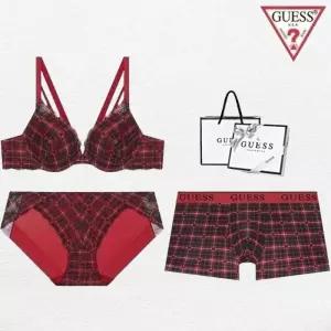 게스 언더웨어 [선물포장] 홀리데이 하트체크 커플속옷세트 GDWBRBPDRB12 2032144