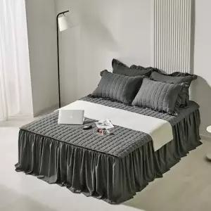 [SK스토아_기타][더자리][SS]사계절 롱프릴 누빔 침대 패드스커트 풀세트_683774