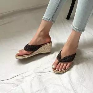 위빙 어퍼 웨지 힐 쪼리 샌들 웨지슬리퍼 웨지힐 6SS WFM08MU