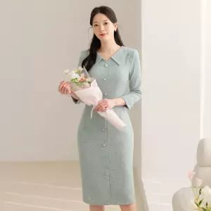 [시크라인] (~XXL까지) 메유 플랫카라 H라인 트위드 원피스 봄 가을 하객룩 오피스룩 모임룩 격식룩 빅사이즈