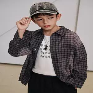 AAA1BL02BN 브라운 체크 셔츠