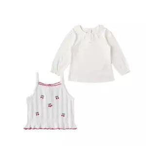 [밍크뮤]SC선물포장(2종세트)조끼+카라티셔츠(아이보리)체리자수베스트(3611522001)2026봄/가을