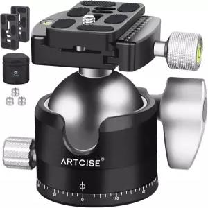ARTCISE 로우 프로파일 삼각대 볼 헤드 합금 듀티 알루미늄 88파운드40kg 56mm 비디오 DSLR 캠코더 맥스