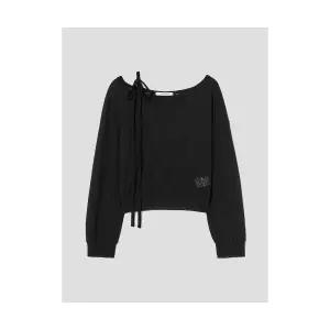 에잇세컨즈 오프숄더 저지 블라우스 블랙 1982555