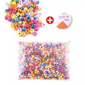 나무비즈 나무구슬 중포장)-원형꽃 9mm 팔찌만들기 우드비즈 우드볼 우드구슬 나무구슬