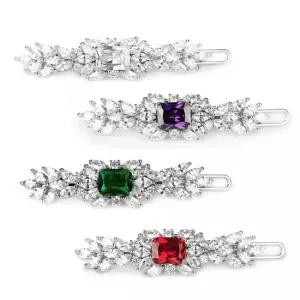 AAA 칼라 지르코니아 퀸즈 사파이어 루비 자수정 스타 진주헤어핀 자동헤어핀 큰헤어핀