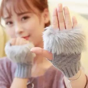 겨울용 손난로 장갑 여성용 보온 토시 캐주얼 스타일 팔워머 털팔토시 니트팔토시