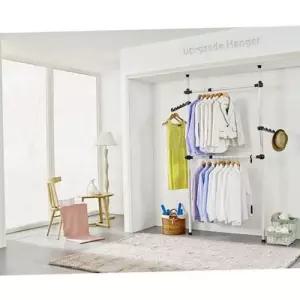 공간활용 고정식 행거 시스템 2단 행거 스탠드 옷걸이 옷장 정리 WFM0ULK