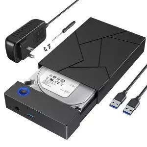 하드 드라이브 인클로저 3.5 FEMORO USB 3.0 내부 SATA HDD 케이스 12V 2A DC 전원 어댑터 포함 3.5인치 리