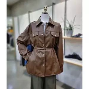 [갤러리아] ABFZ 셔츠카라 끈벨트 레더자켓(ABA5HL07)