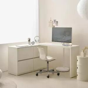 마르체 폴드 1200 4단 서랍장 수납 학생 컴퓨터 데스크 책상 책장 세트 BCM674