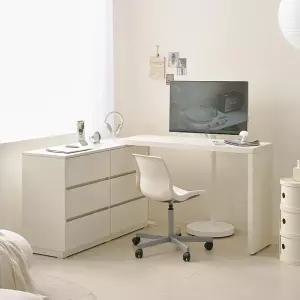 마르체 폴드 1200 6단 서랍장 수납 학생 컴퓨터 데스크 책상 책장 세트 BCM675