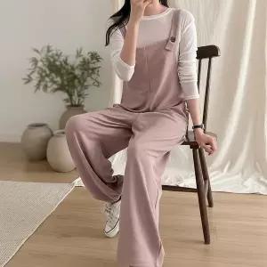 여성 와이드 조거핏 멜빵 점프수트 봄 등원룩