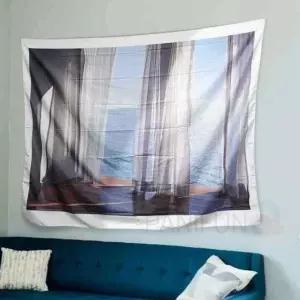 패브릭포스터 오션뷰 M 가리개커튼 가림막 원룸꾸미기 창문 인테리어 카페 대형 홈카페 벽장식 가림막천