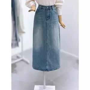 [갤러리아] [레코브]포켓자수 H 데님 롱스커트(LC31F3DS504X)