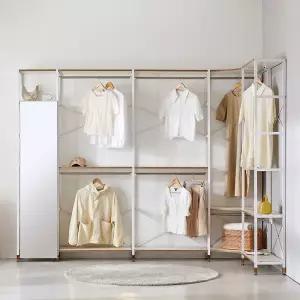 상도가구 모던하임 드레스룸 시스템행거 3colors 모듈 2단 행거 커튼 코너 행거