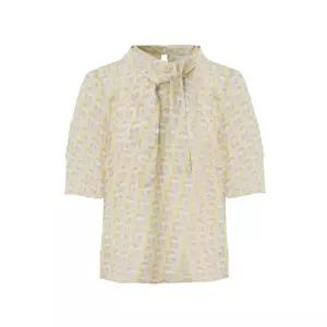 [크로커다일레이디]밑단 트임 패턴 프린트 블라우스_CLEMBL102