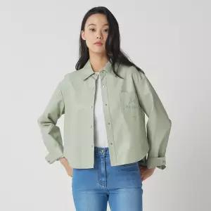 나이스클랍 자수 포켓 레더 자켓 N231PWL152