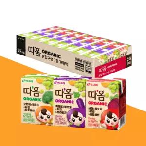 빙그레 따옴 오가닉 유기농 주스 과일음료 120ml 3종 혼합 24개