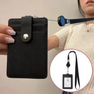 목걸이카드지갑 사원증 카드지갑 릴홀더 목걸이 블랙 (KYR-WFIM3KS)